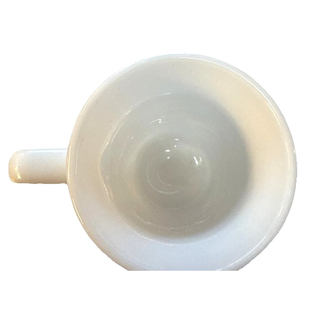 White Federal Milk Glass Vintage Stein Beer Mug Embossed Tavern Bar Pub Scene - Picture 6 of 8